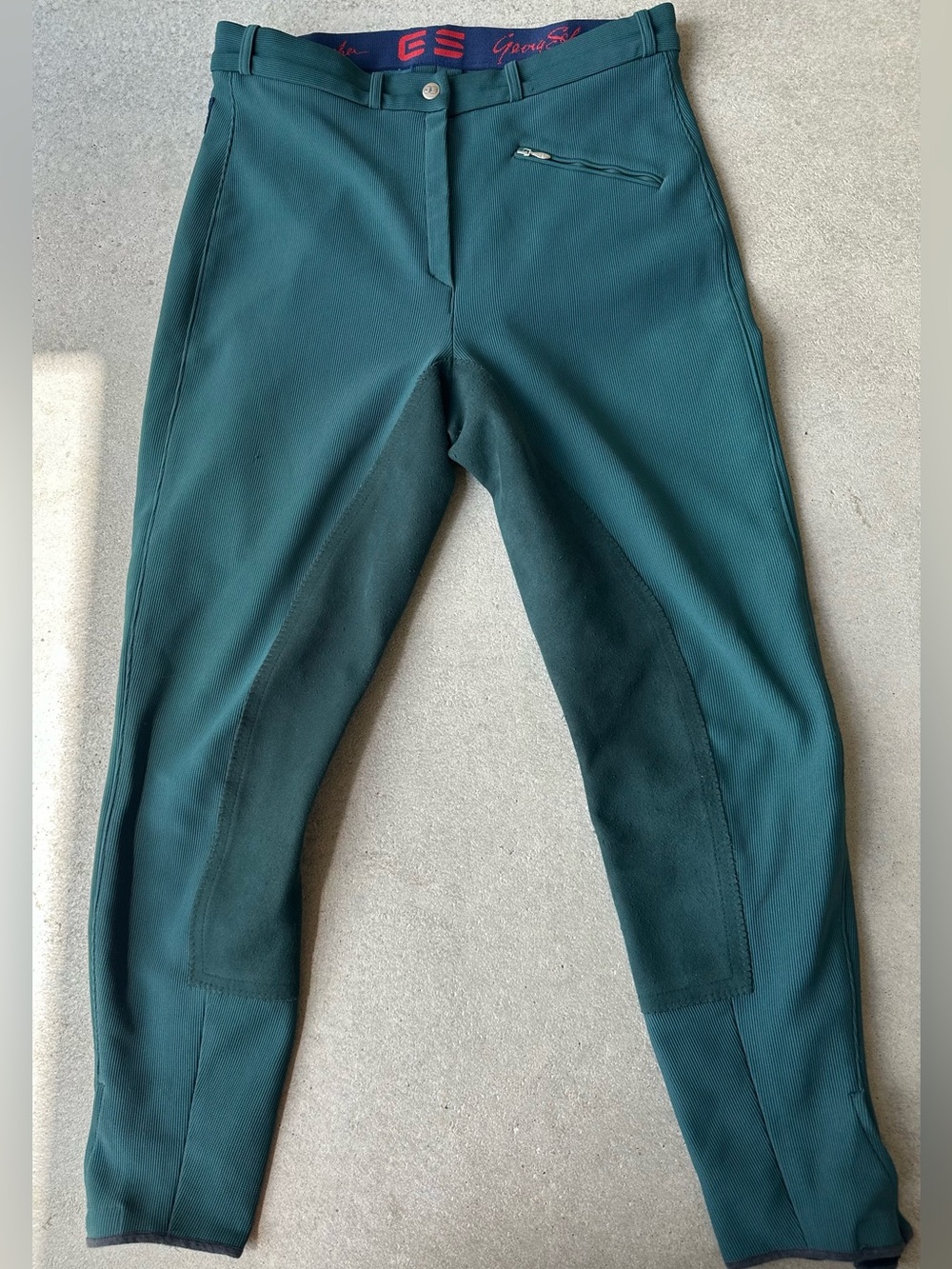 Dark Green Riding Breeches with Knee Patches by George Schumacher Riding pants